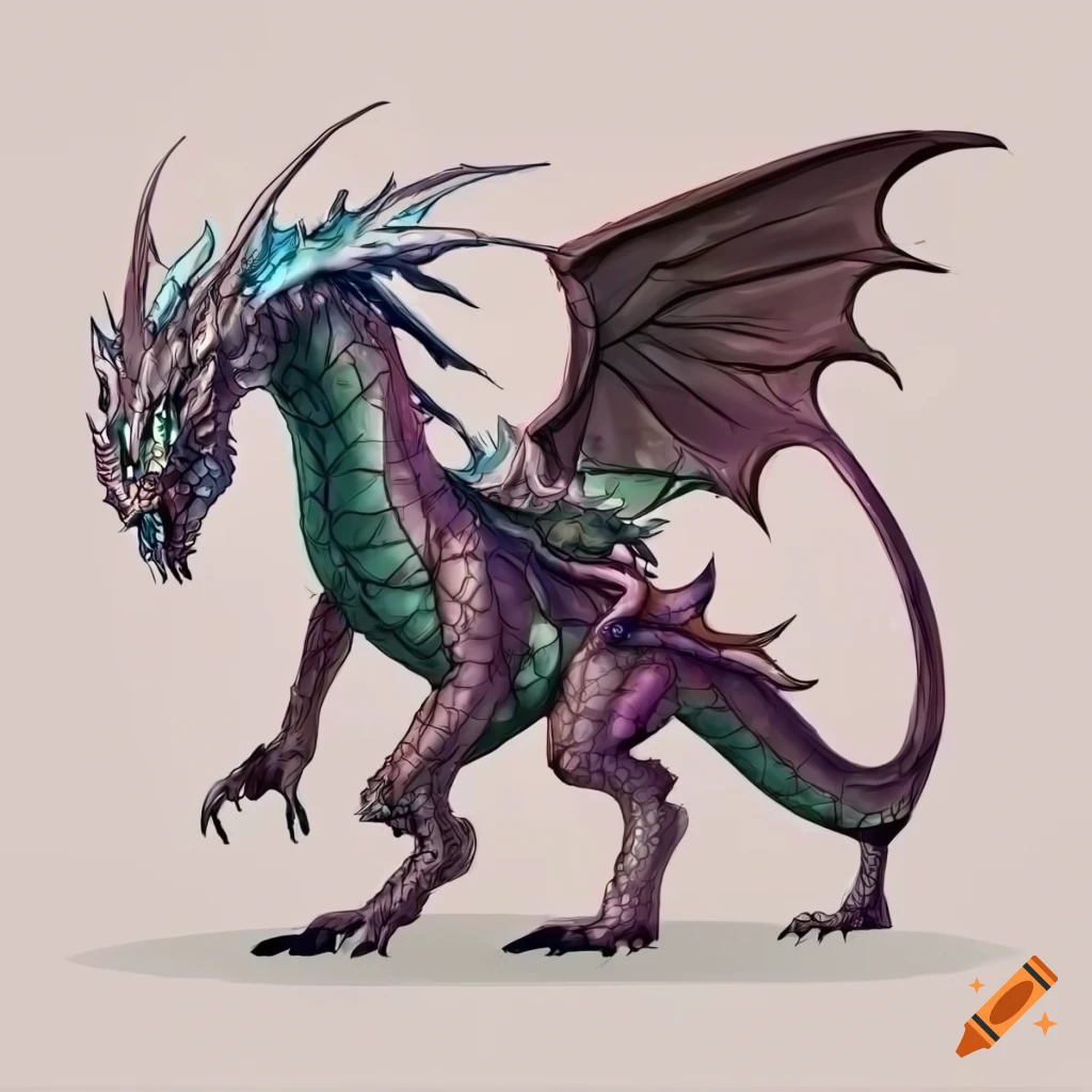 modern and fierce gamer dragon illustration on Craiyon