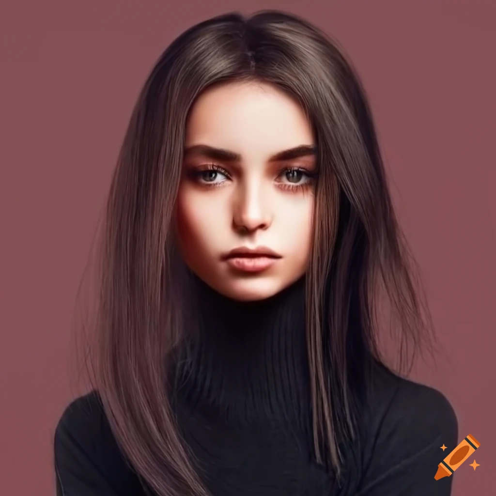 portrait of a beautiful woman in black sweater