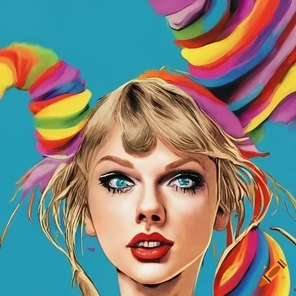 Colorful Illustration Of Taylor Swift On Social Media On Craiyon