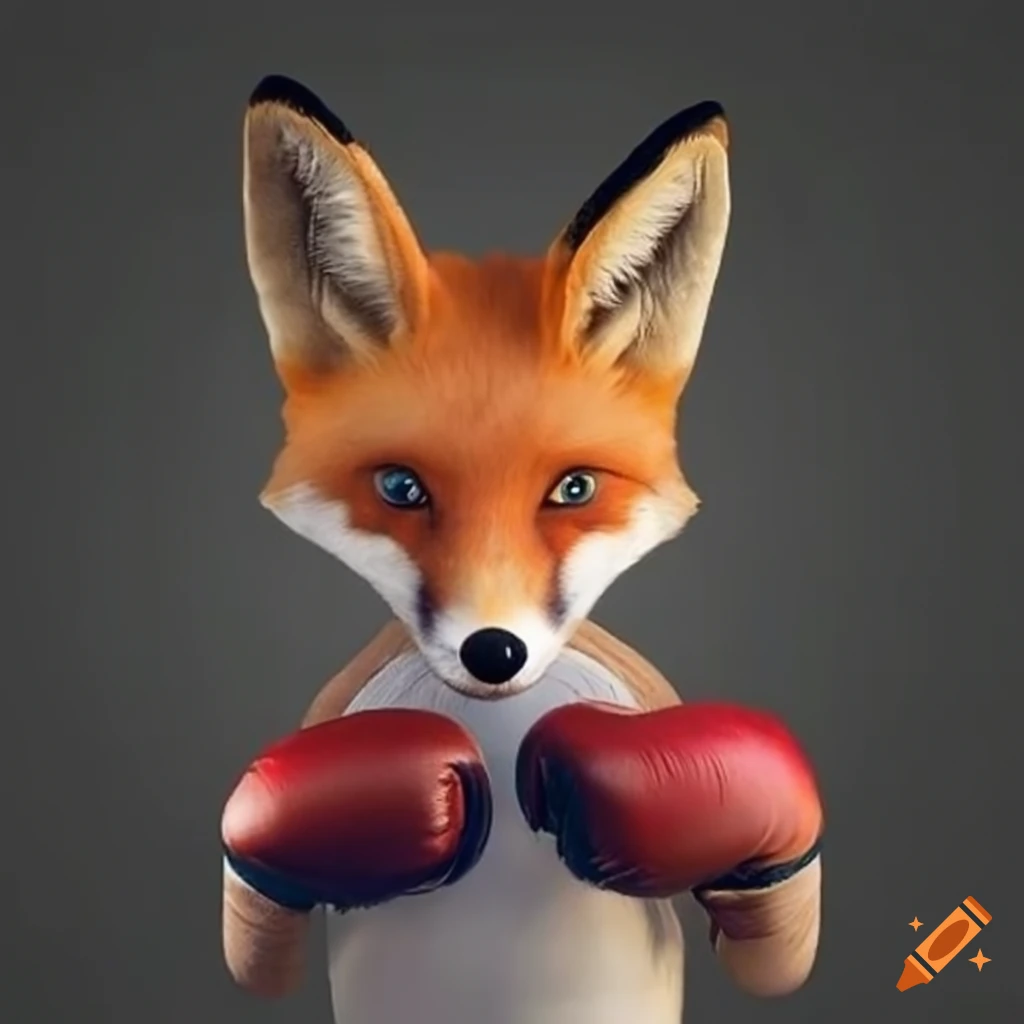 Fox wearing boxing gloves on Craiyon