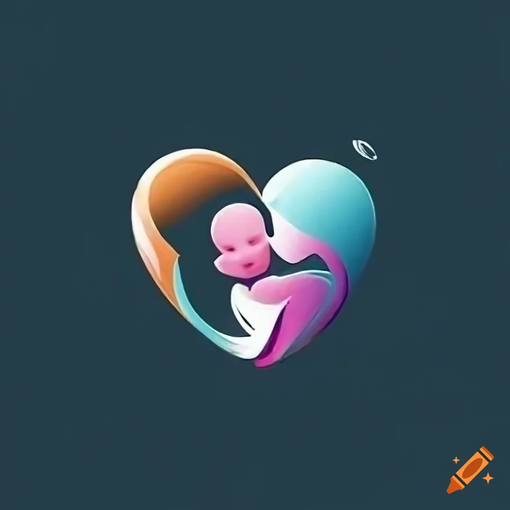 Mom and baby logo with baby and mother face and... - Stock Illustration  [68775334] - PIXTA
