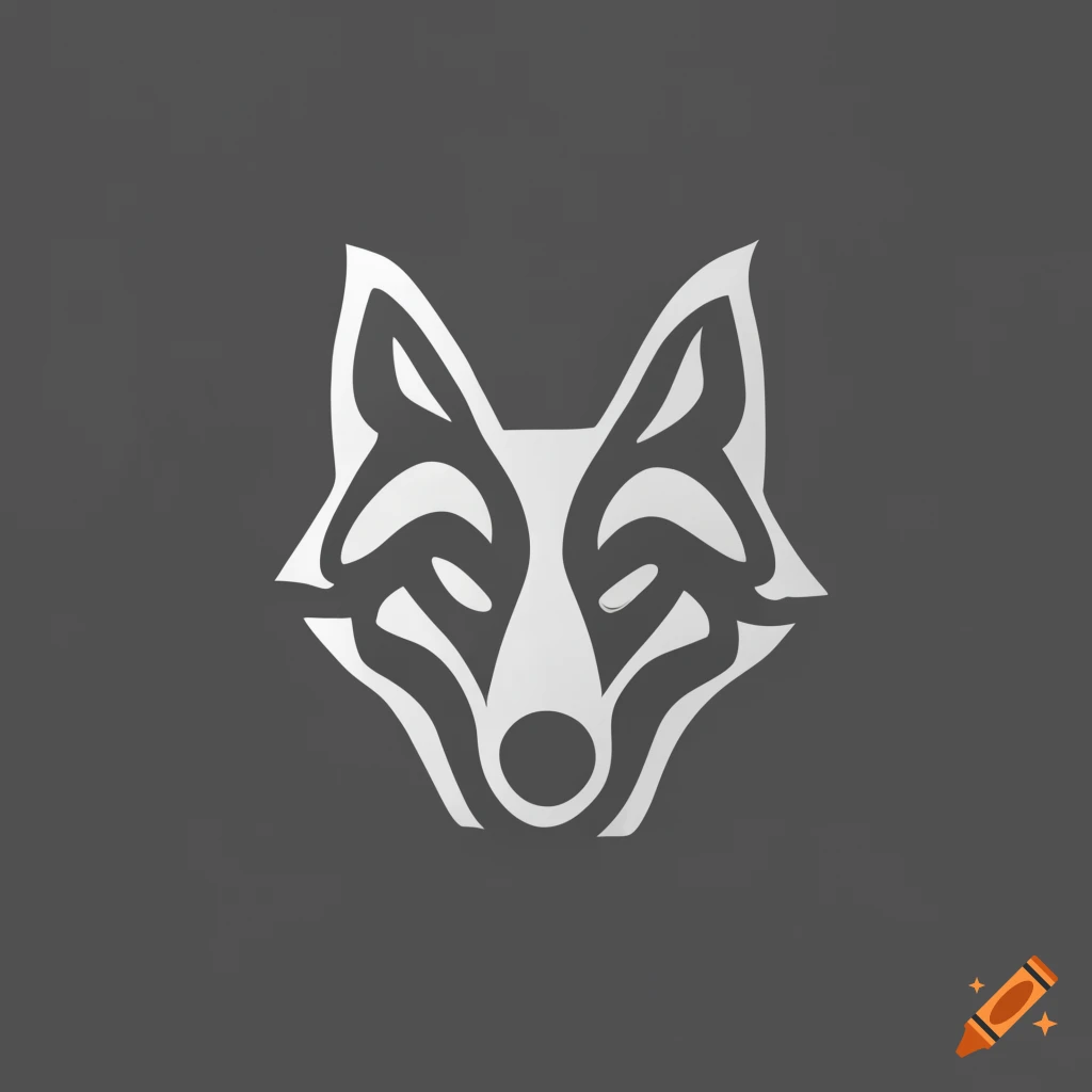 Minimalist Monochrome Vector Of A Coyote Head For A Logo On Craiyon