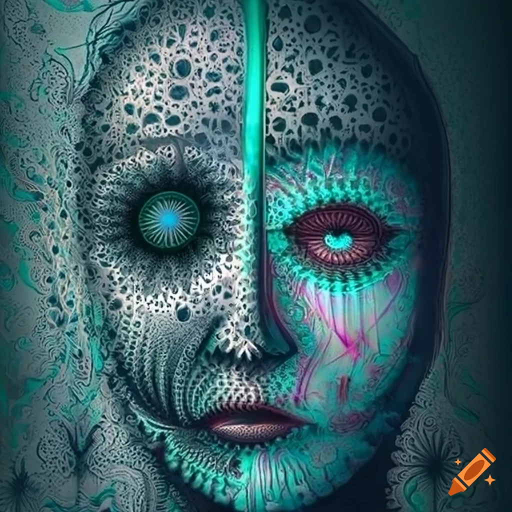 surreal drawing with fractal patterns