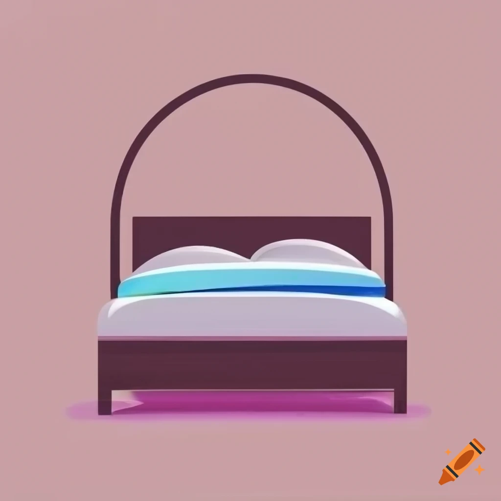 Logo design of a bed and dresser in a circle