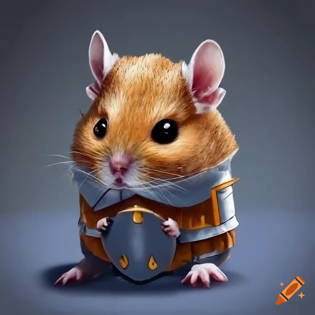 adorable knight hamsters marching in armor