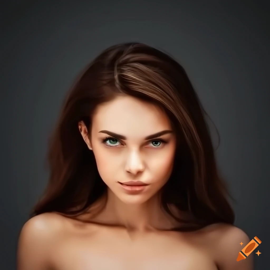 portrait of a beautiful woman with brown hair