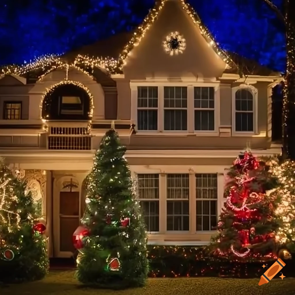 Orlando house with christmas lights on trees