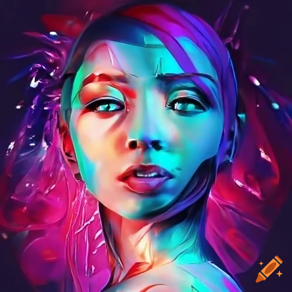 Portrait of a girl with vortex-like effects