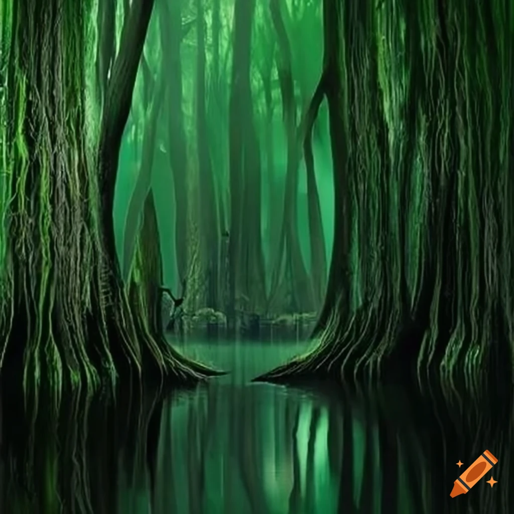 Image of a mystical swamp with vines on Craiyon