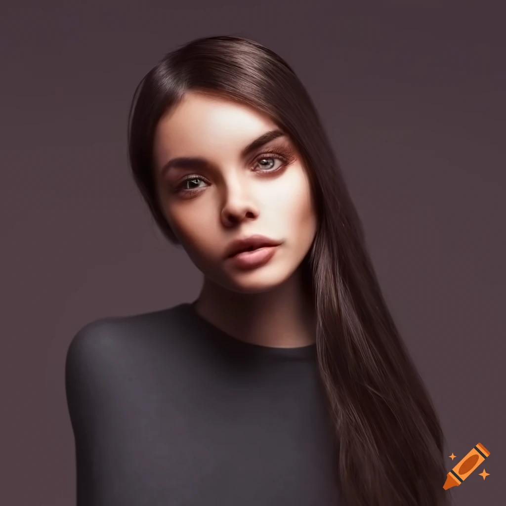 portrait of a beautiful woman in black sweater