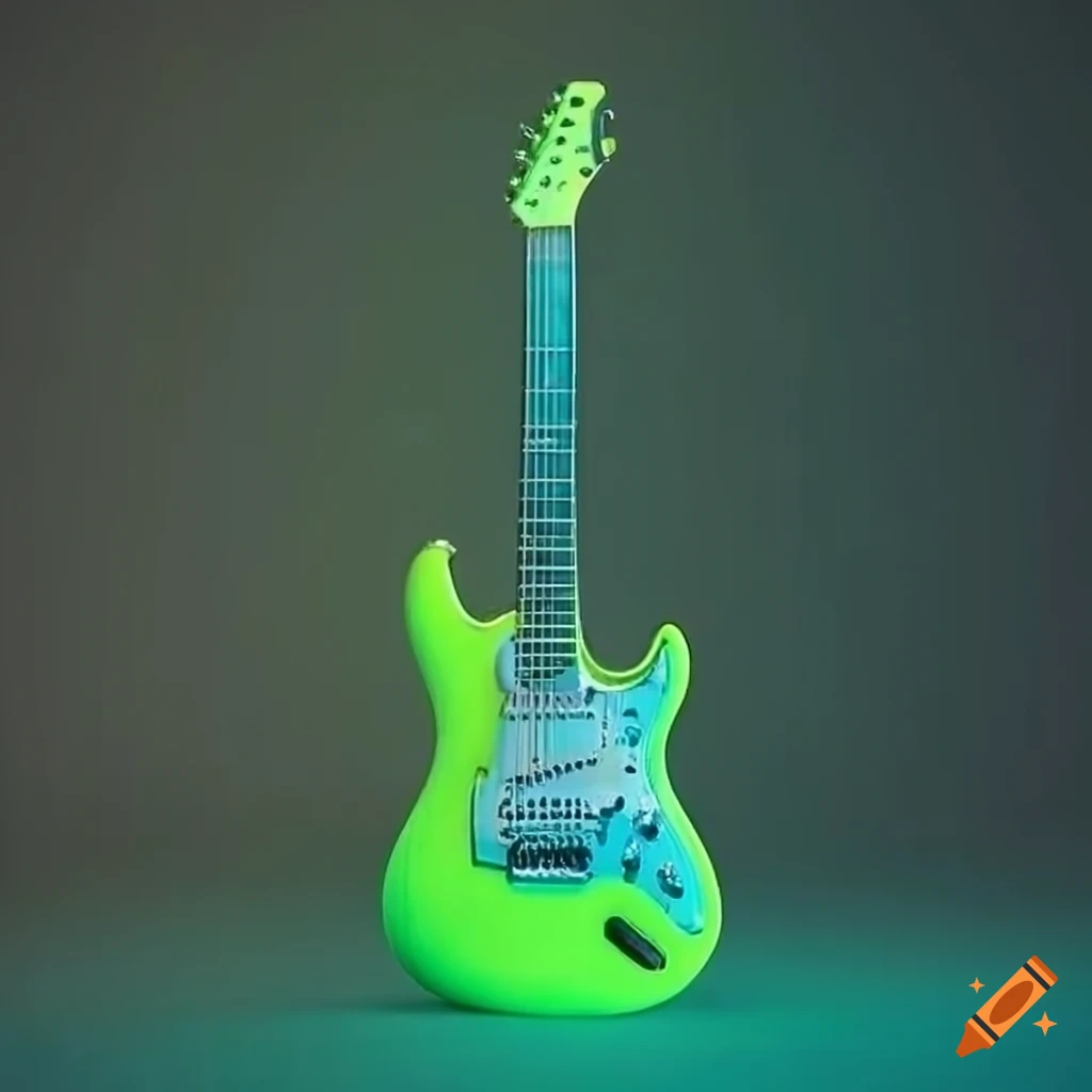 neon green electric guitar