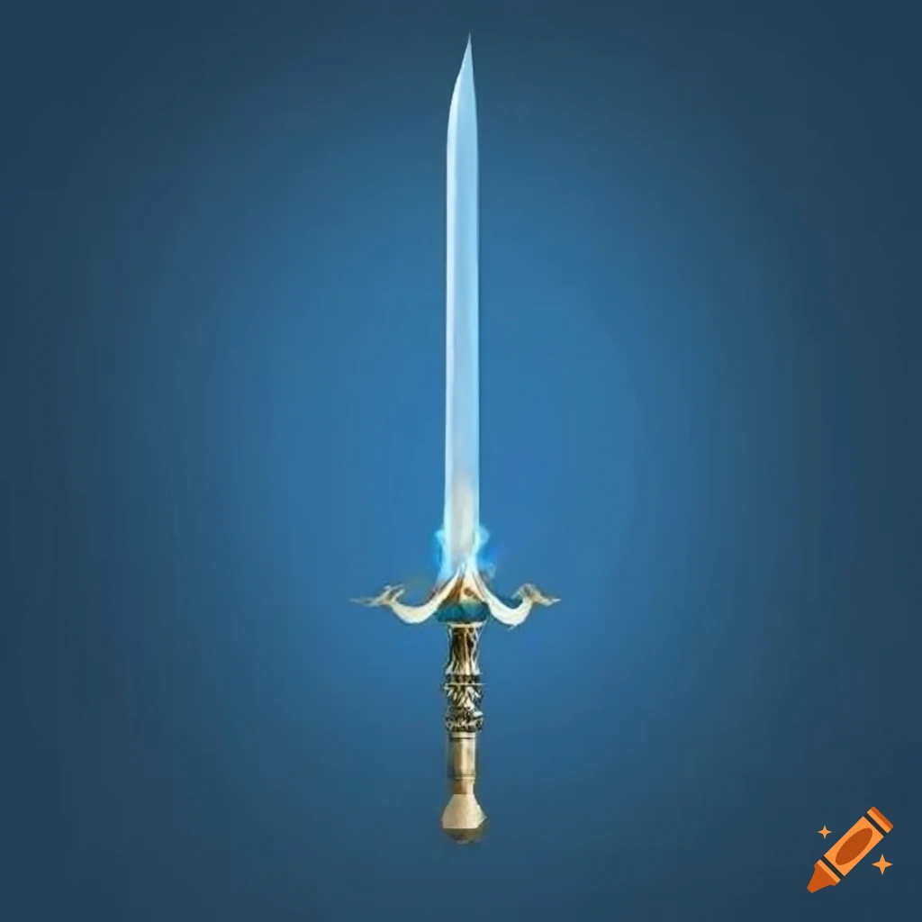 Flaming White Jagged Dragon Sword