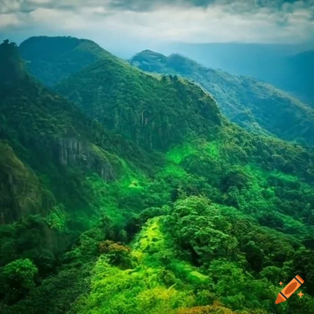 Breathtaking Scenic View Of Rolling Hills Waterfalls And Lush 