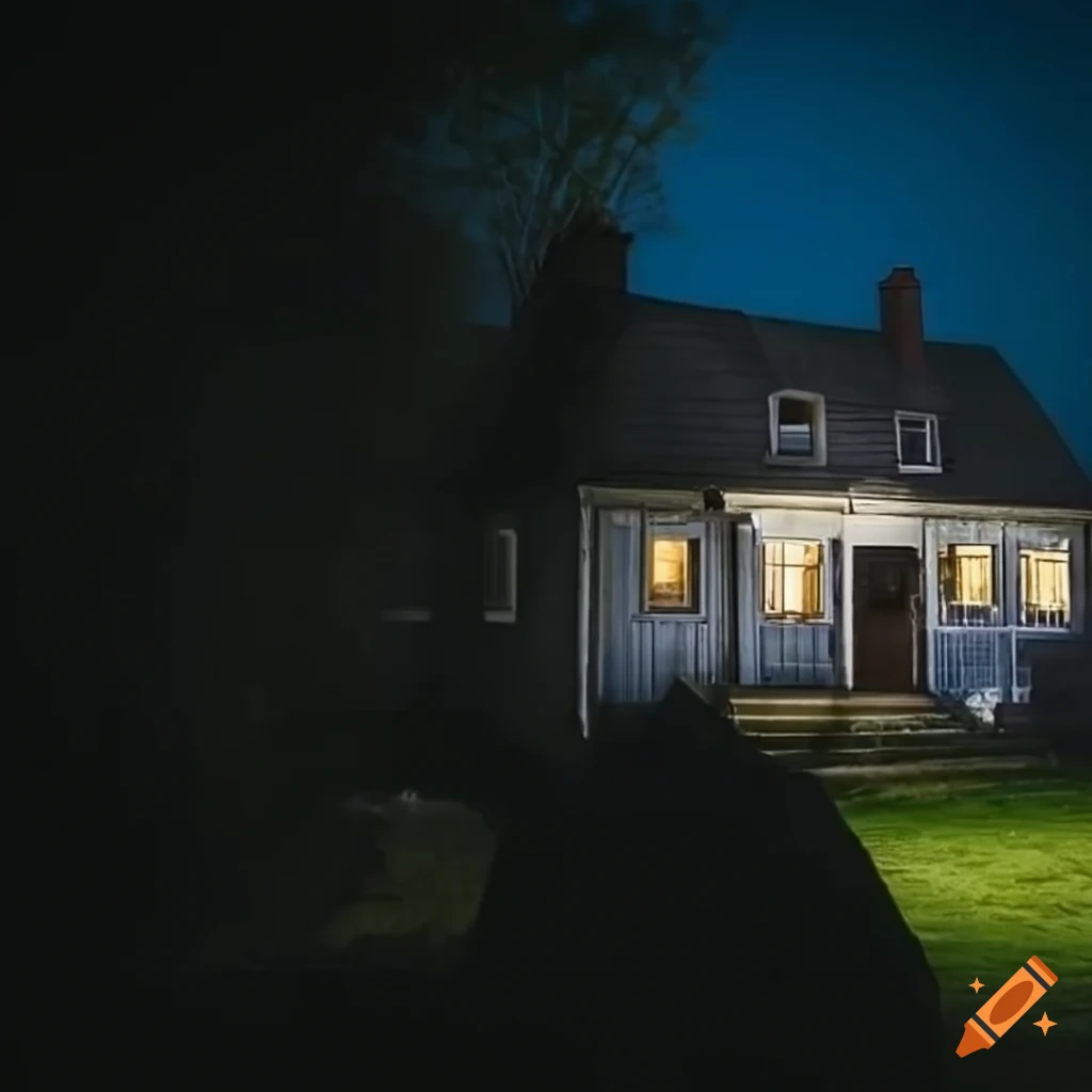 house illuminated at night