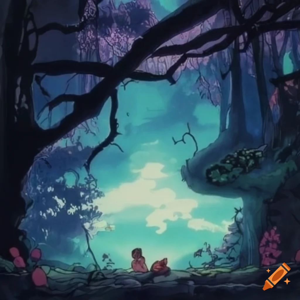 90s anime still of a forest fairy