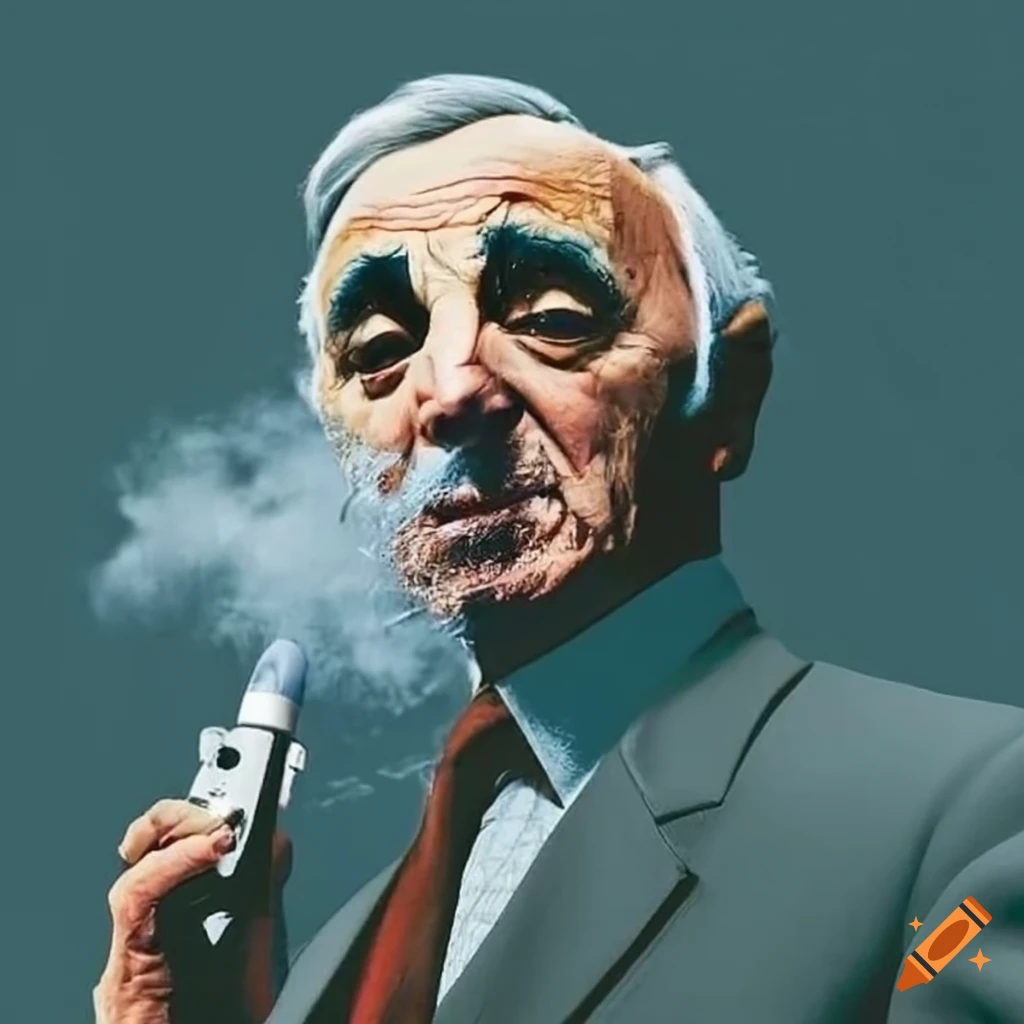 Charles Aznavour vaping