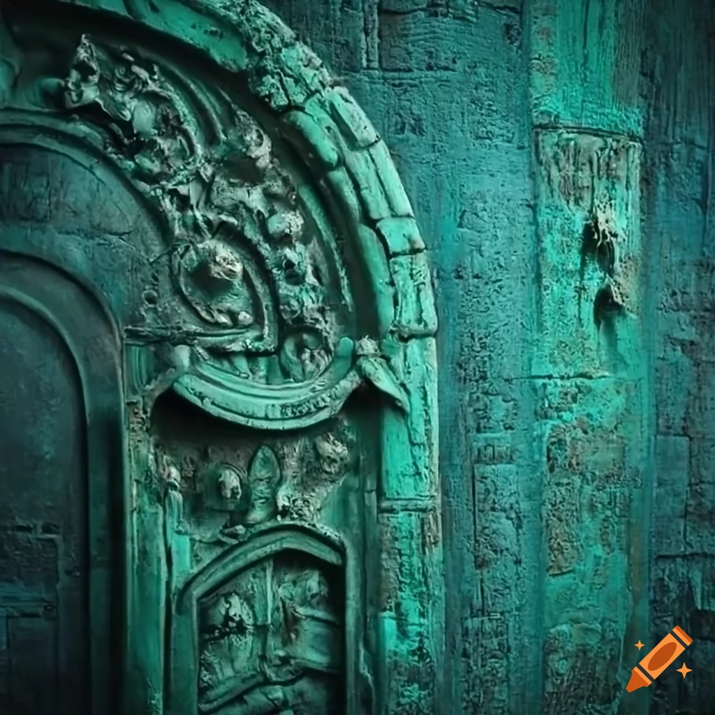 Verdigris wall texture on Craiyon