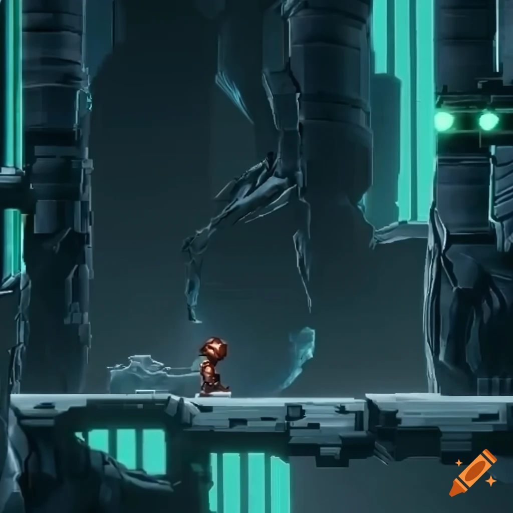 Realistic rock platform tiles for metroid dread game on Craiyon