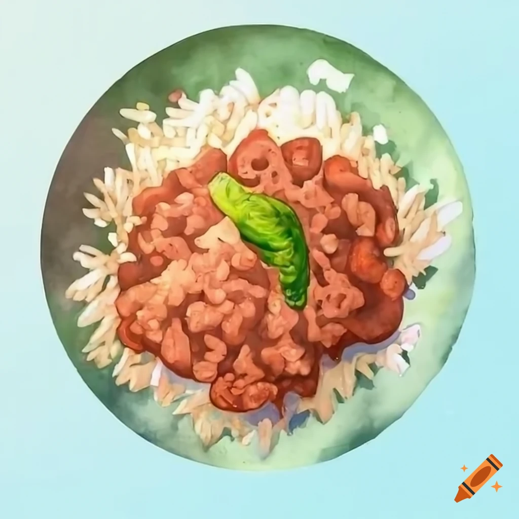 delicious rice with minced chicken on top