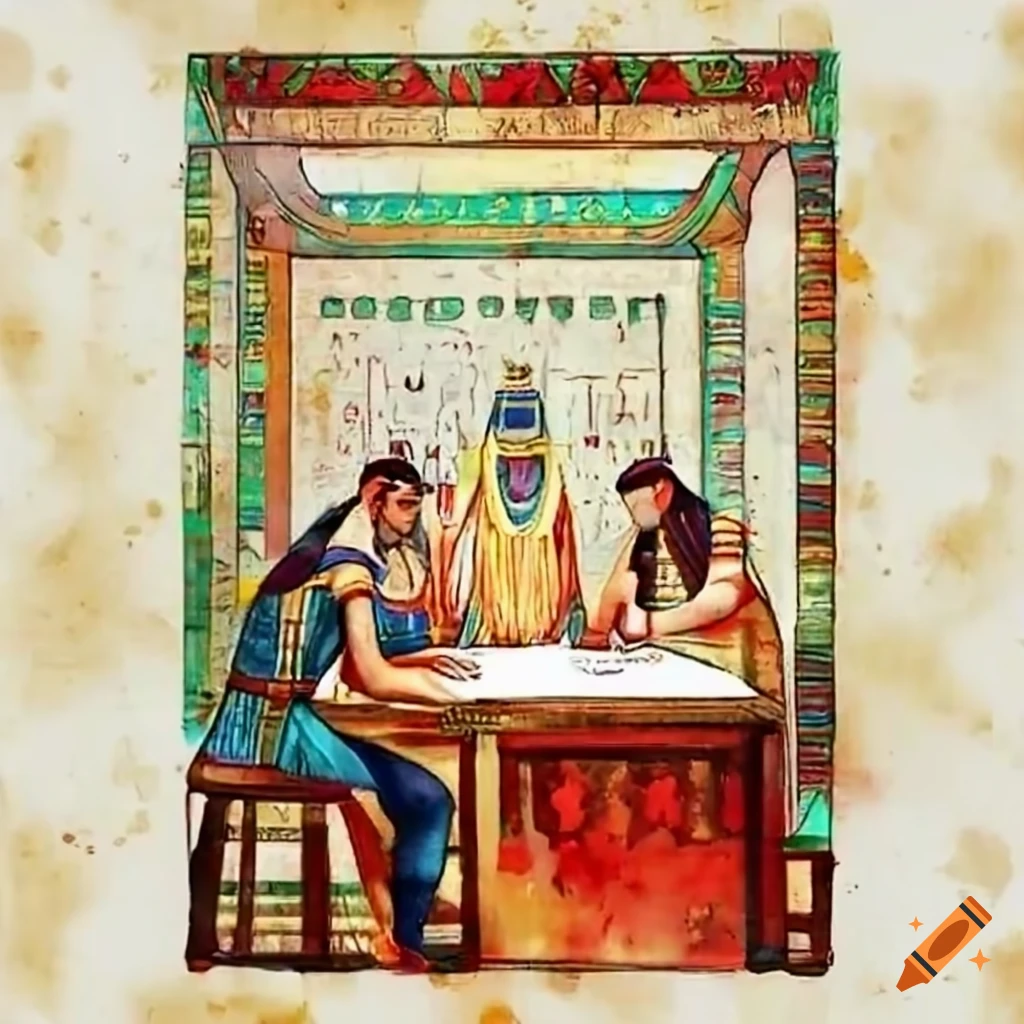 Ancient Egyptian-style signing of the Declaration of Independence on ...
