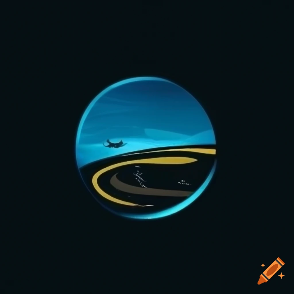 round fablab logo with confluence and surfing theme