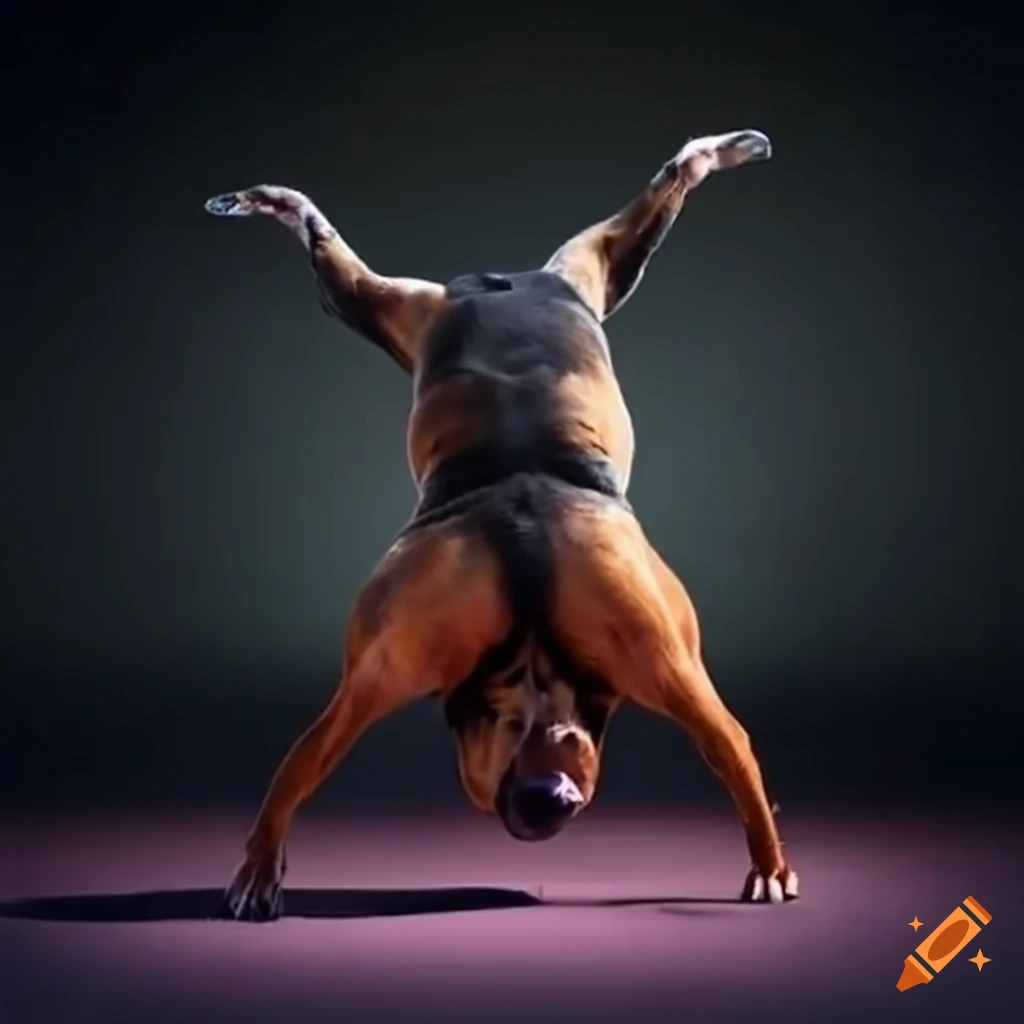 American pitbull doing a cartwheel