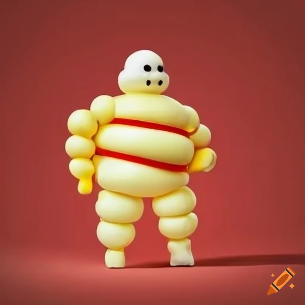 Vintage michelin man in red and yellow