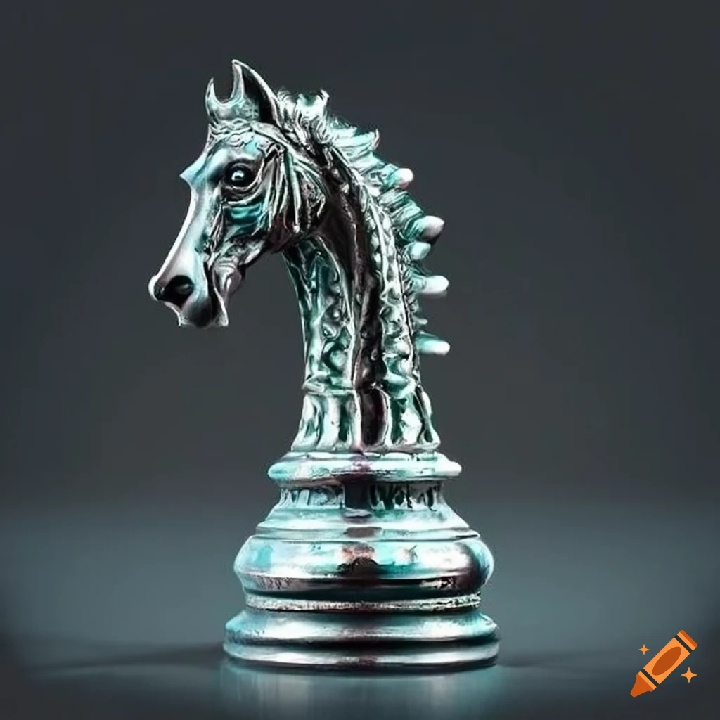 Ornate horse chess piece on Craiyon