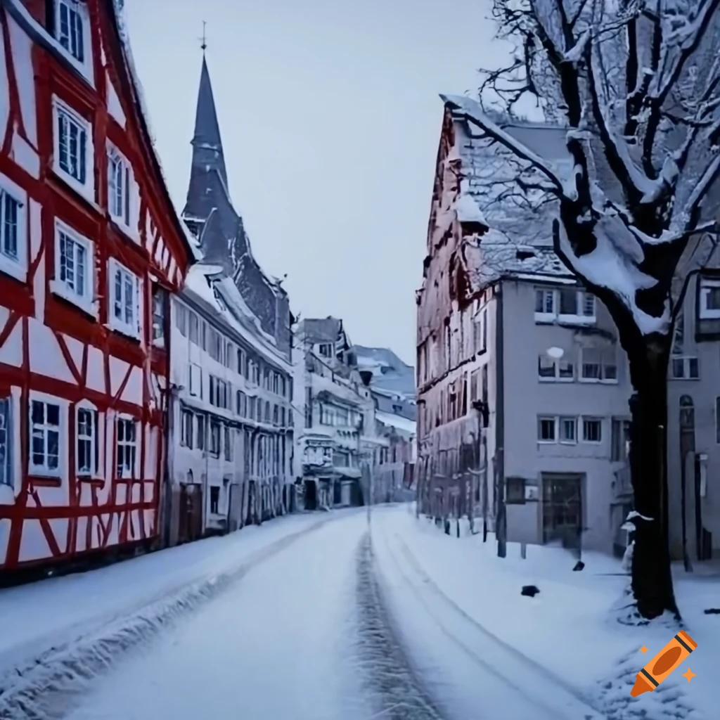 Snowy Streets In Soest Germany On Craiyon