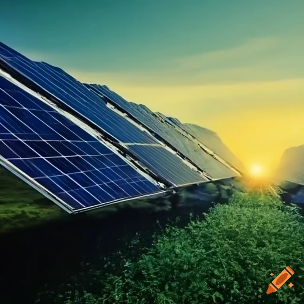 Solar panel farm on Craiyon