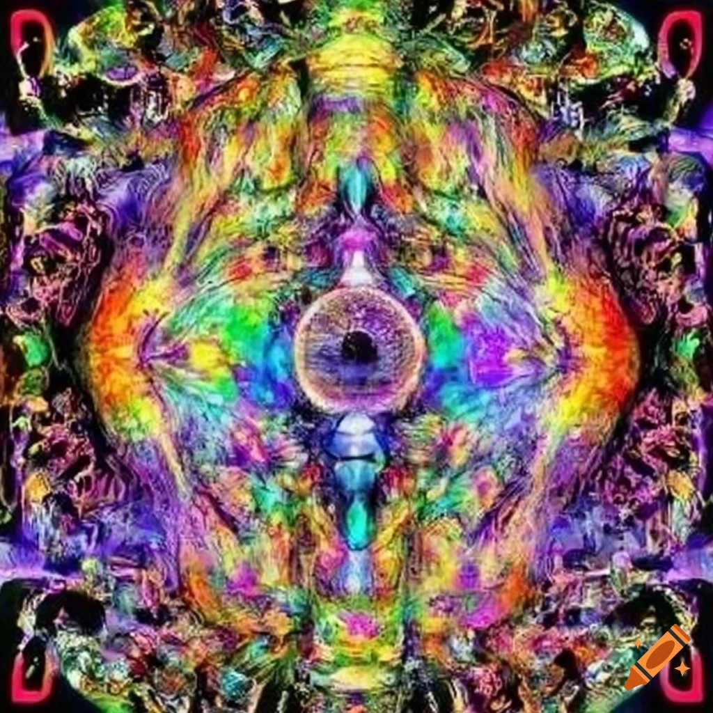 Visionary art representing music on craiyon