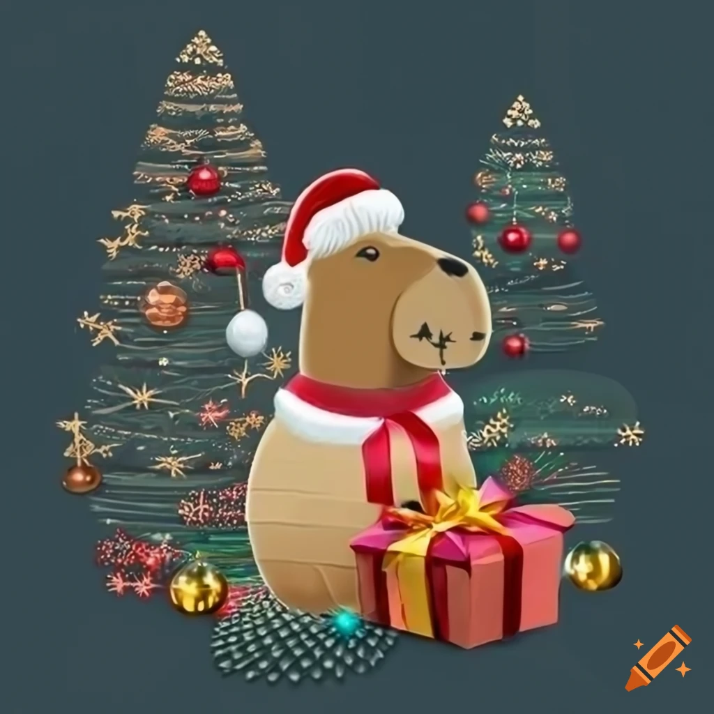 Capybara christmas decoration