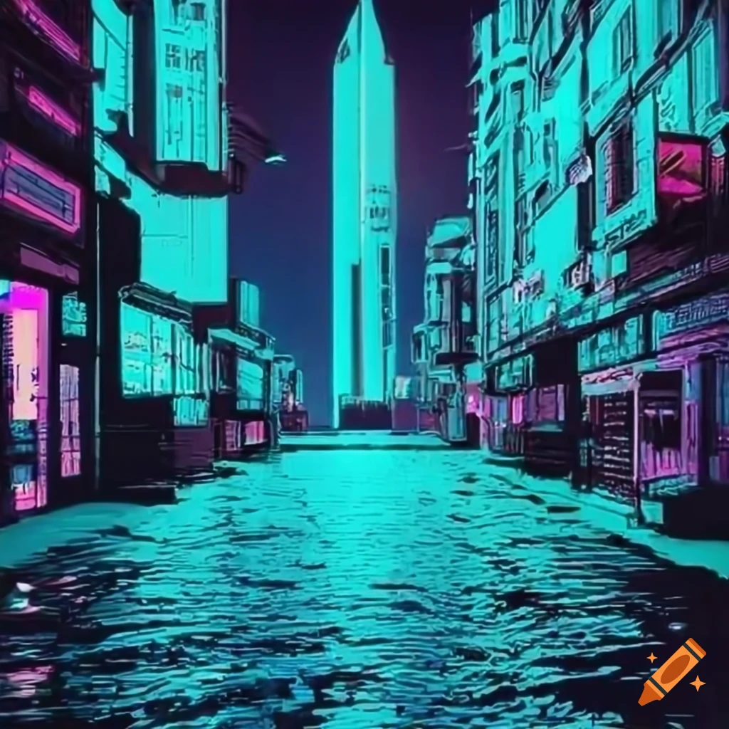 80s Cyberpunk City In Vibrant Colors On Craiyon