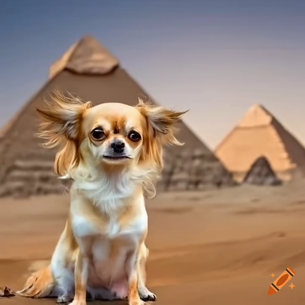 Dog in front of pyramids in egypt on Craiyon