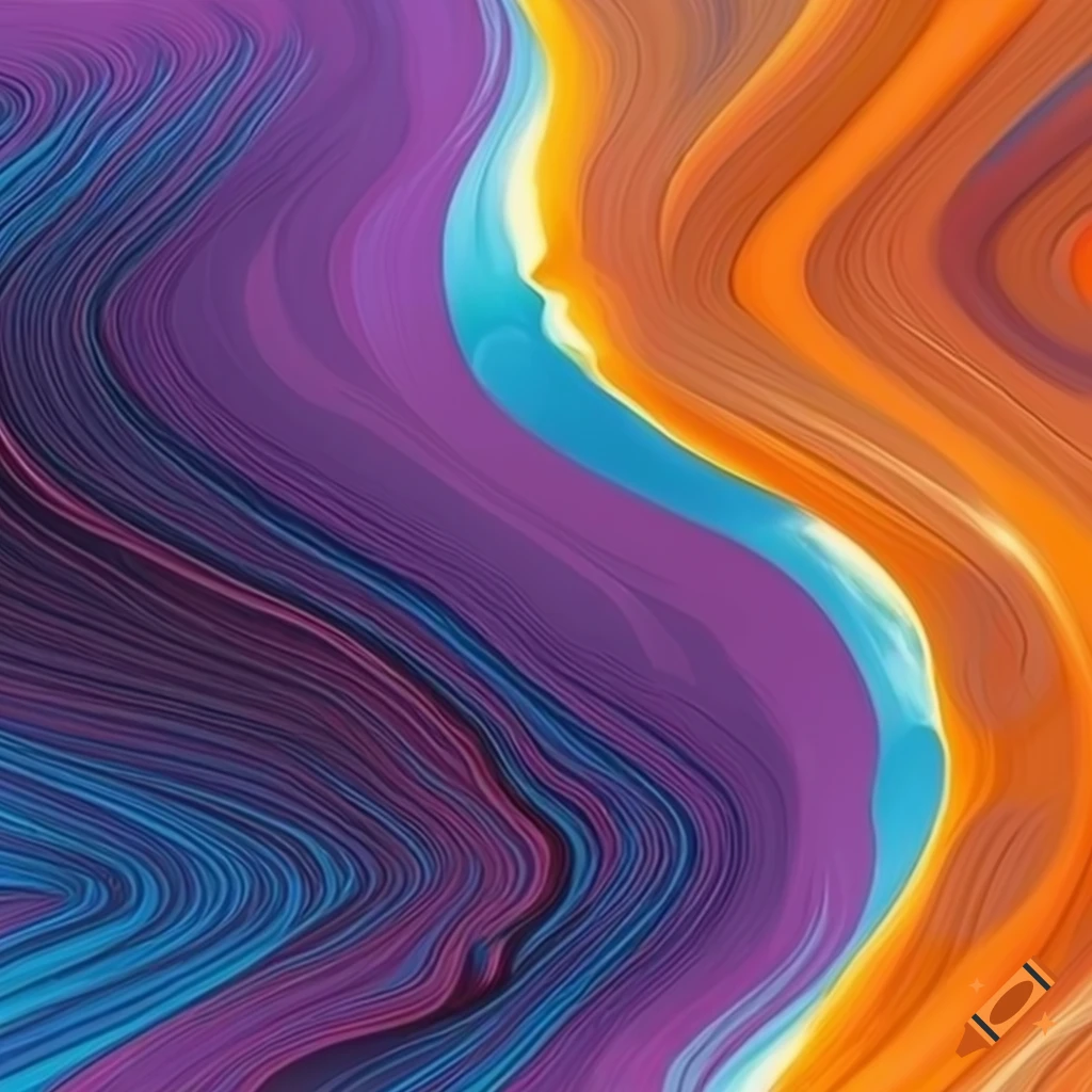 abstract wallpaper with orange and blue waves