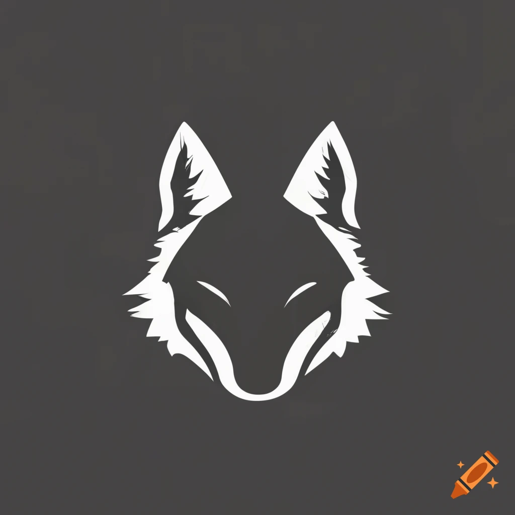 black and white minimalist coyote face logo