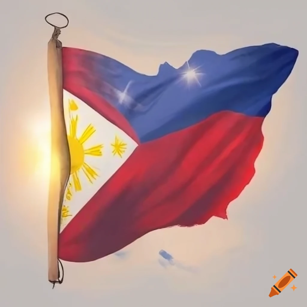 creative illustration of the Philippine flag on a flagpole