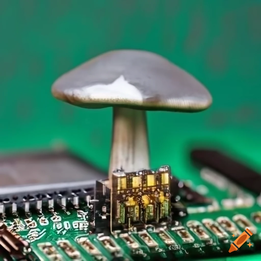 Printed Circuit Board With Metal Mushroom On Craiyon printed-circuit-board-with-metal-mushroom-on-craiyon