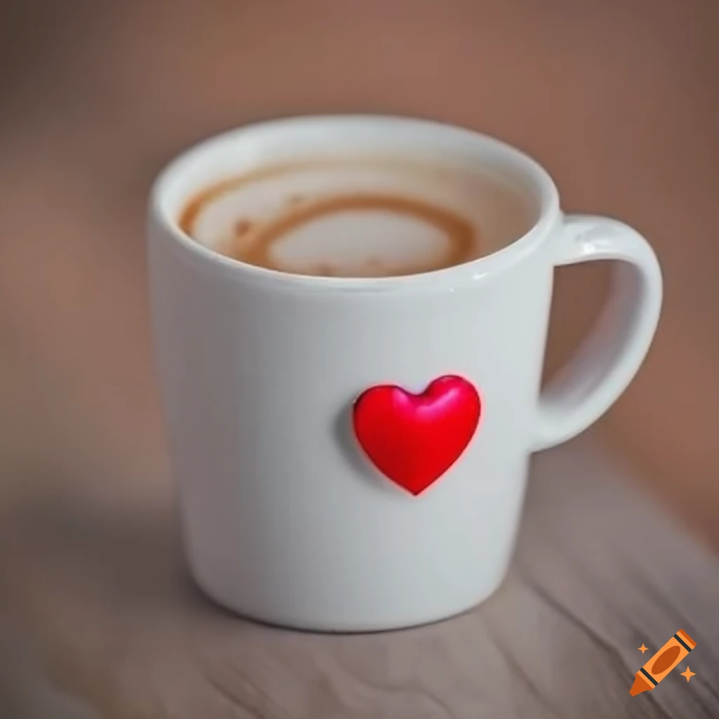 capuccino cup with a heart design