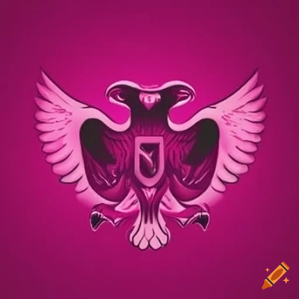 pink two-headed eagle logo