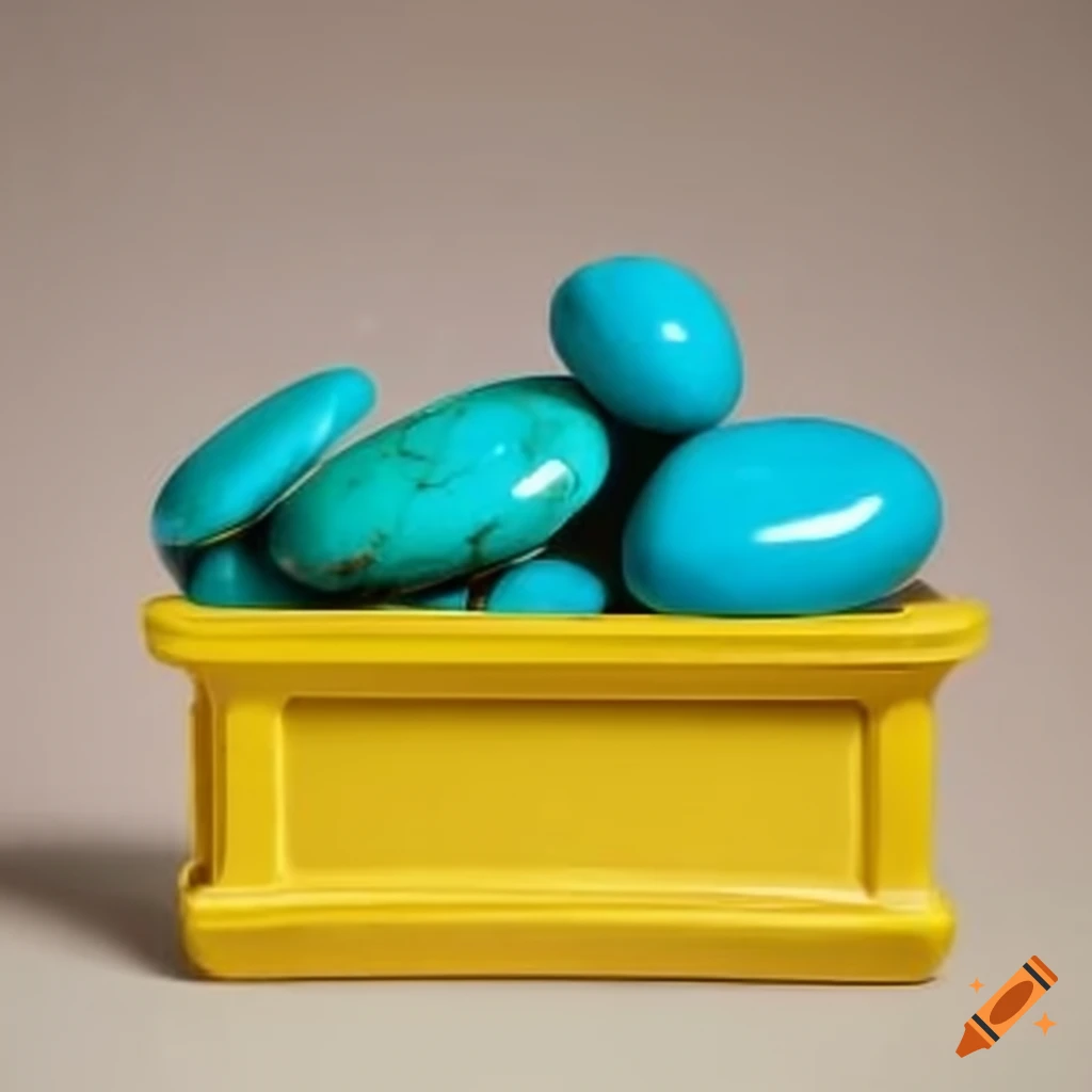 turquoise-stone-in-a-yellow-container-on-craiyon