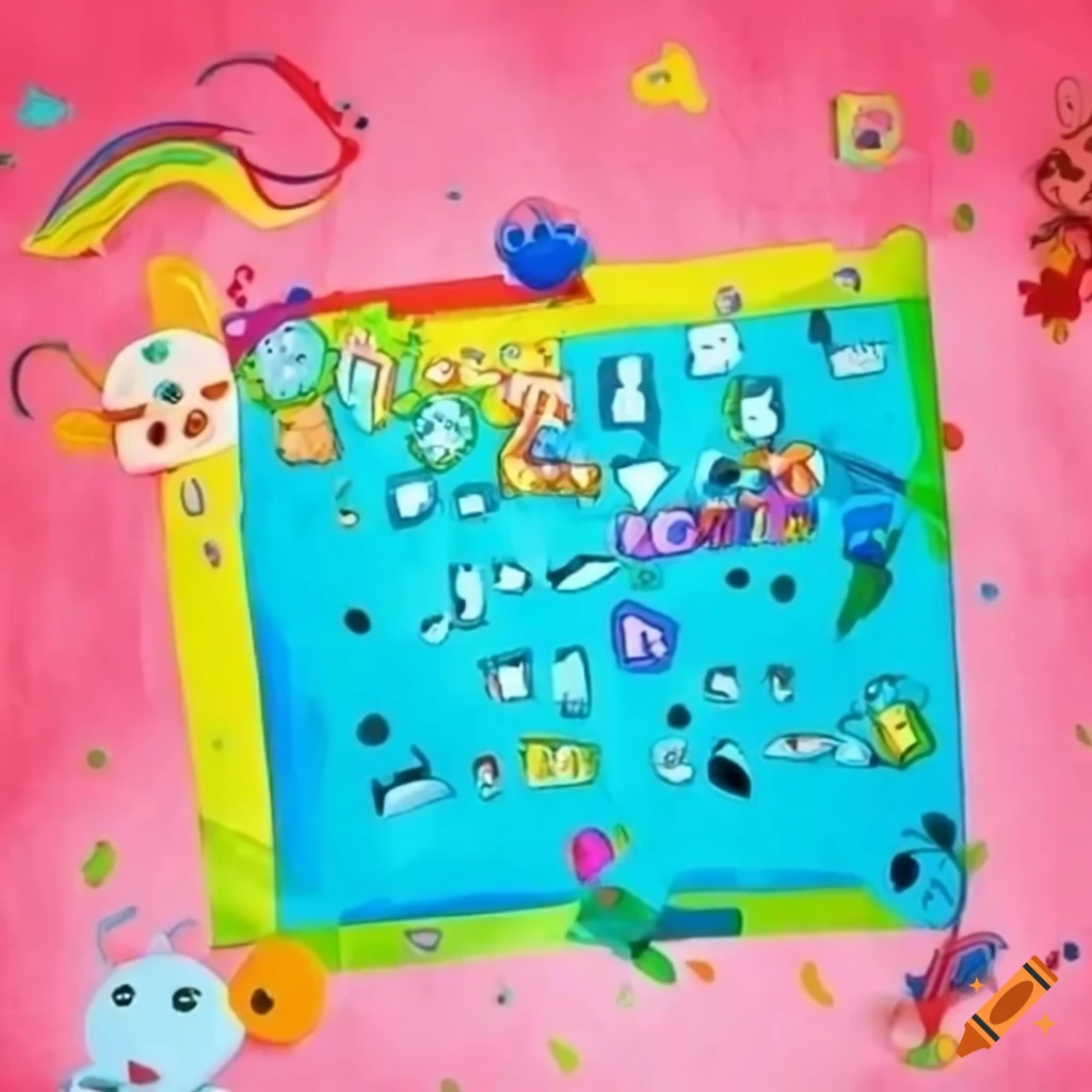 Colorful kindergarten rules poster on Craiyon