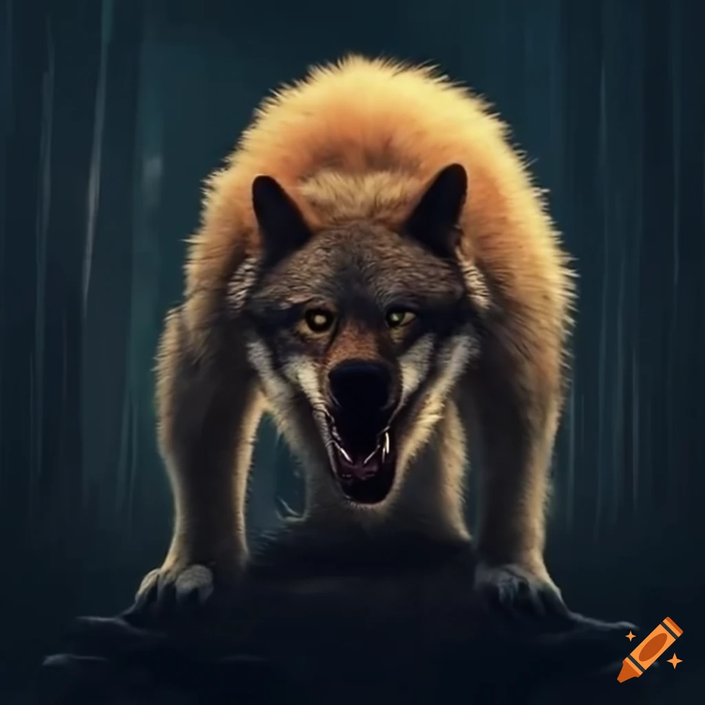 digital artwork of a wolf-bear hybrid