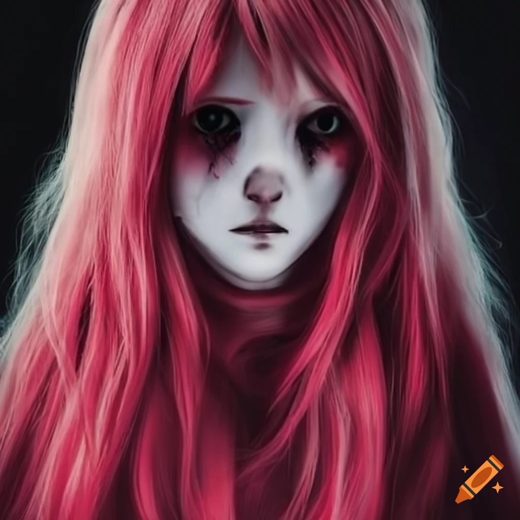 Detailed portrait of a female creepypasta oc character