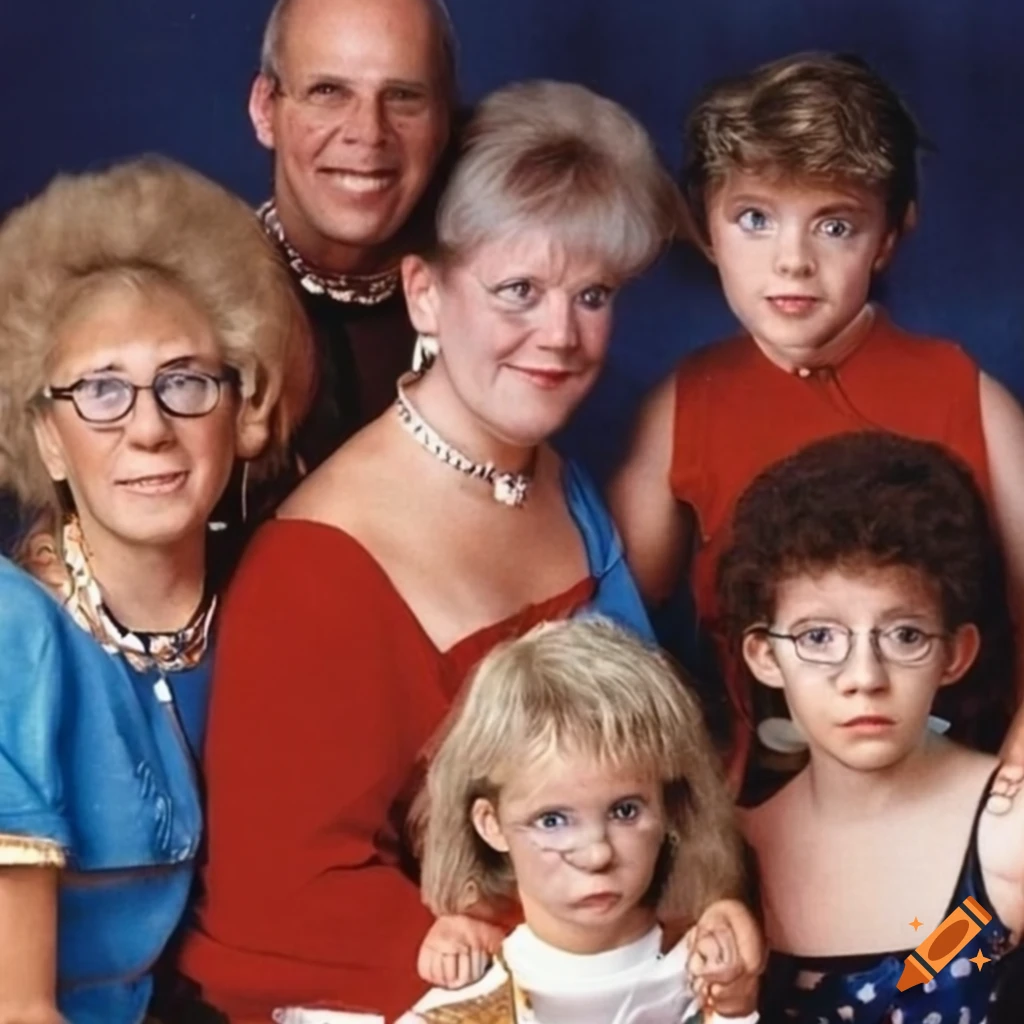 An Awkward 80s Family Photo On Craiyon