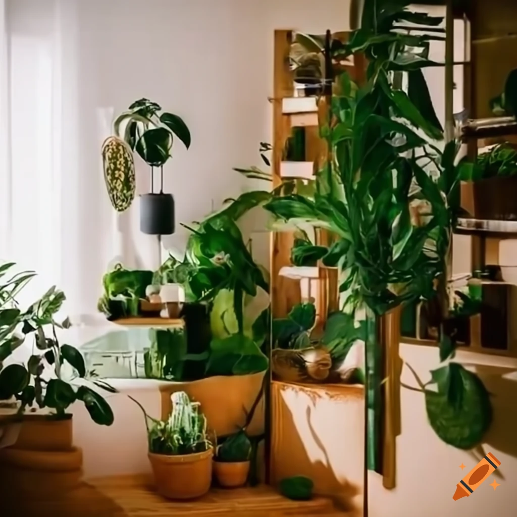 cozy apartment with abundant plants