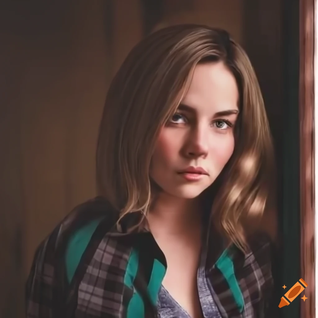 Portrait Of A Young Woman In Plaid Shirt And Leather Trousers On Craiyon portrait-of-a-young-woman-in-plaid-shirt-and-leather-trousers-on-craiyon
