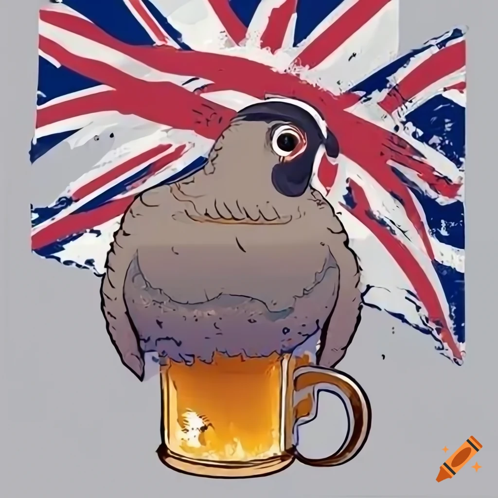 quail enjoying a beer in a British pub