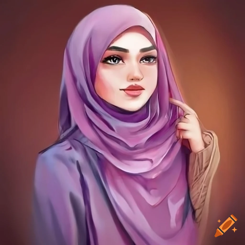 Portrait of a girl wearing a hijab on Craiyon