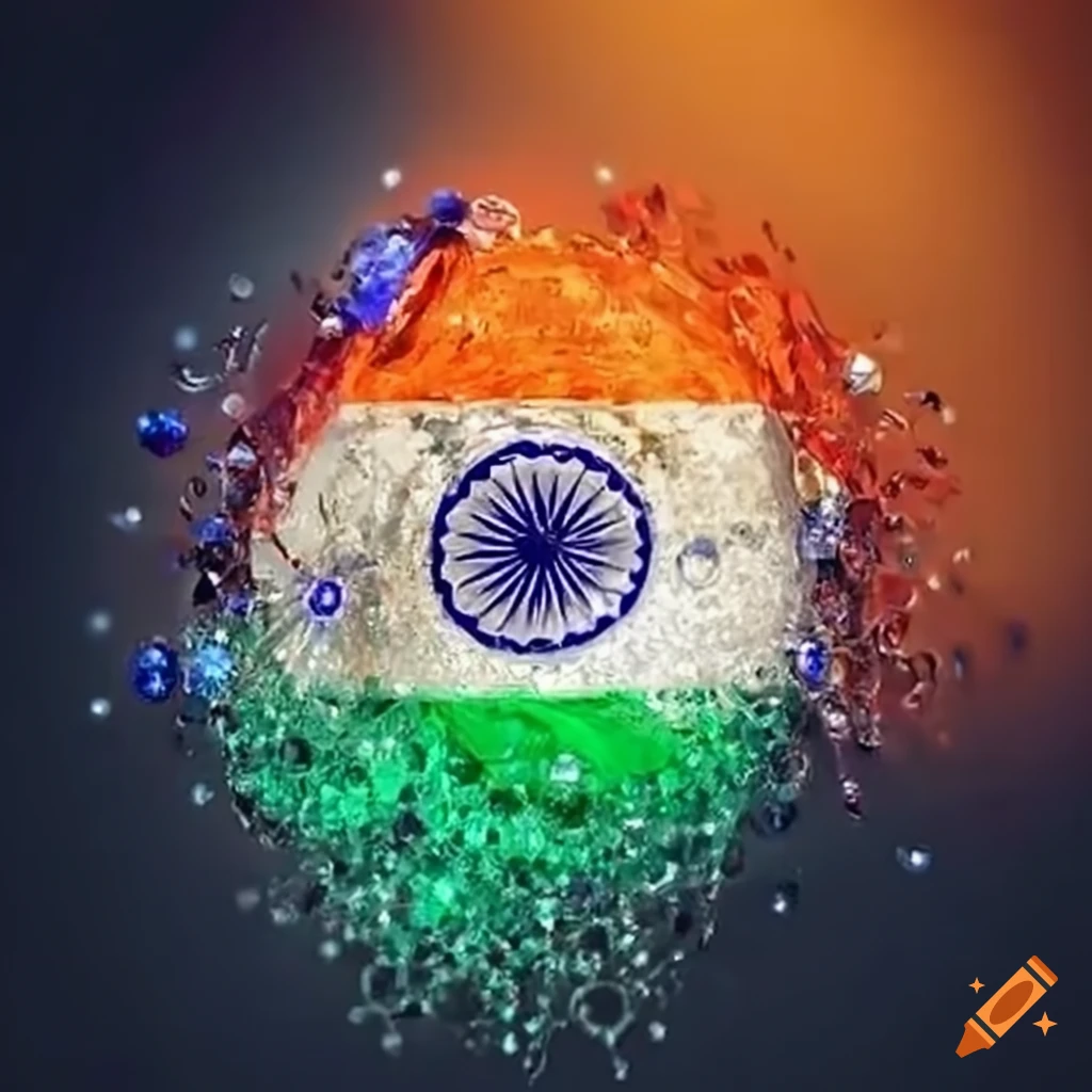 Diamond studded Cricket World Cup Trophy In Indian Flag Colors On Craiyon